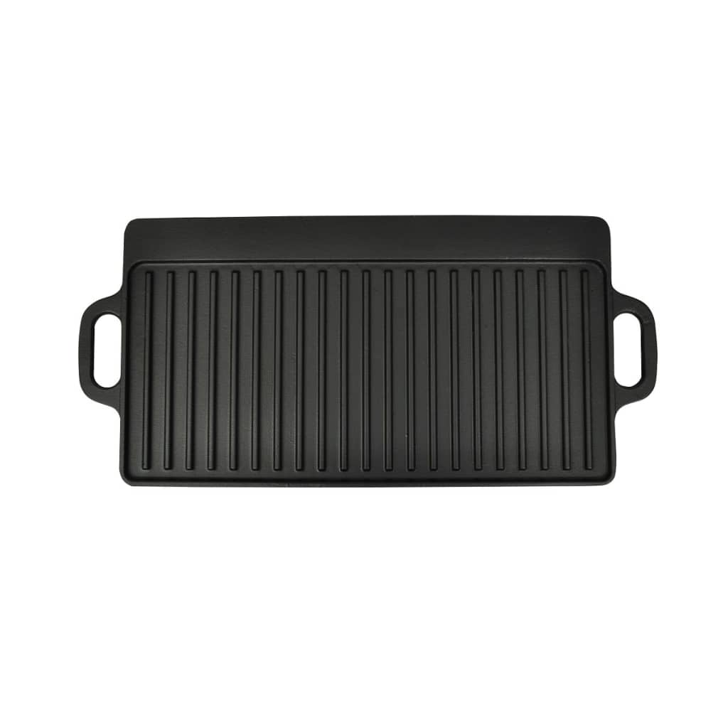 vidaXL Grill Platter Cast Iron Reversible 19.7" x 9.1"