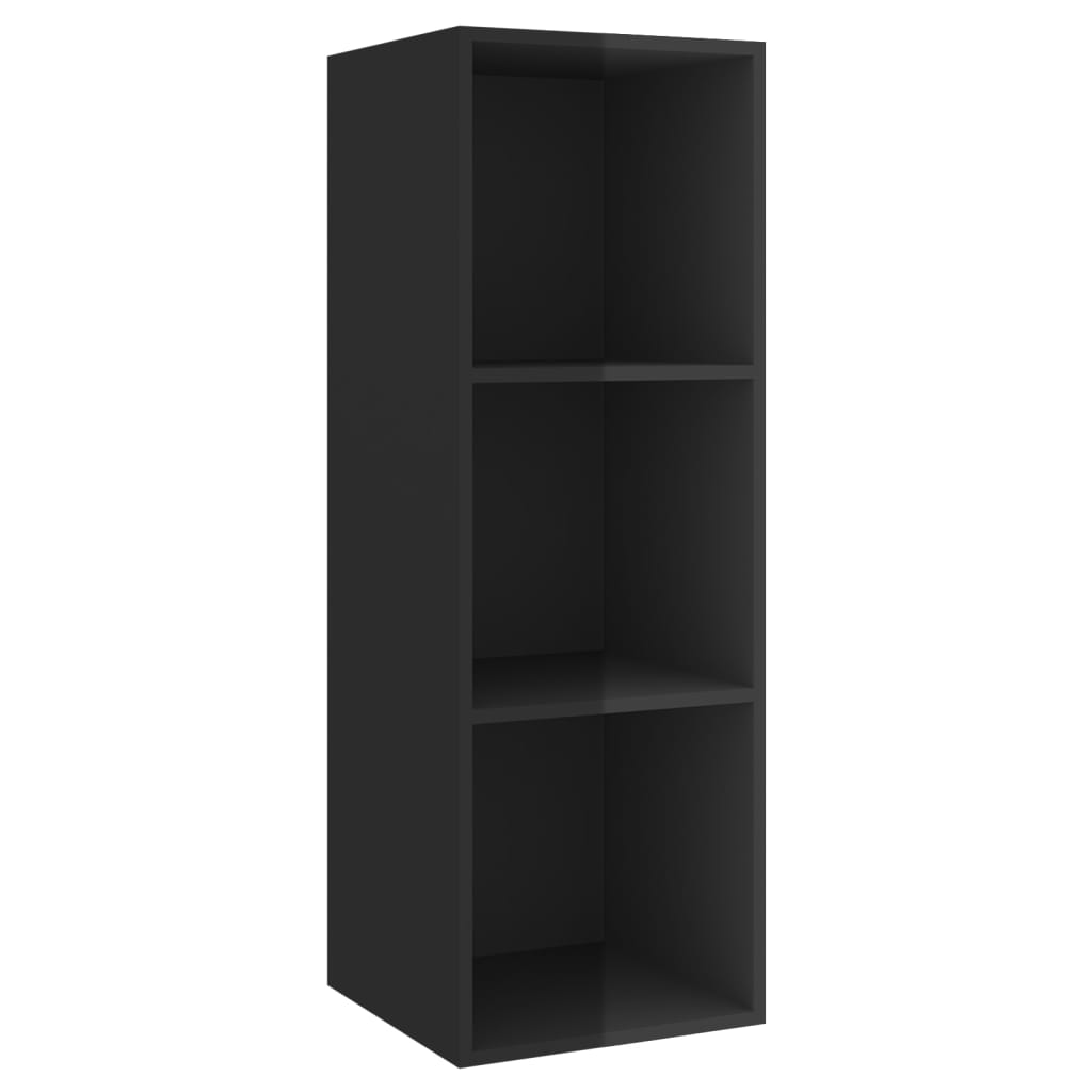 vidaXL 4 Piece TV Stand Set High Gloss Black Engineered Wood