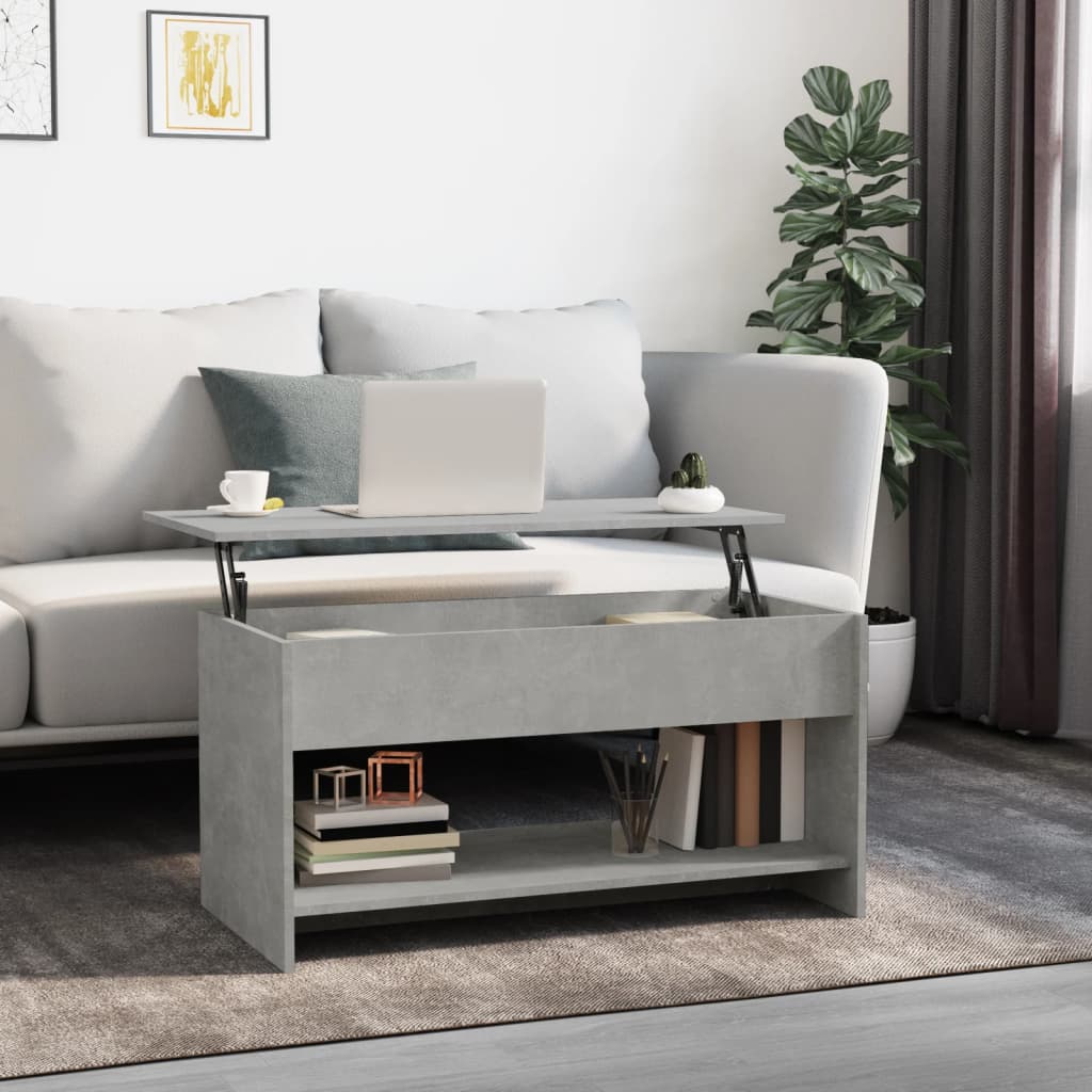 vidaXL Coffee Table Concrete Gray 40.2"x19.7"x20.7" Engineered Wood