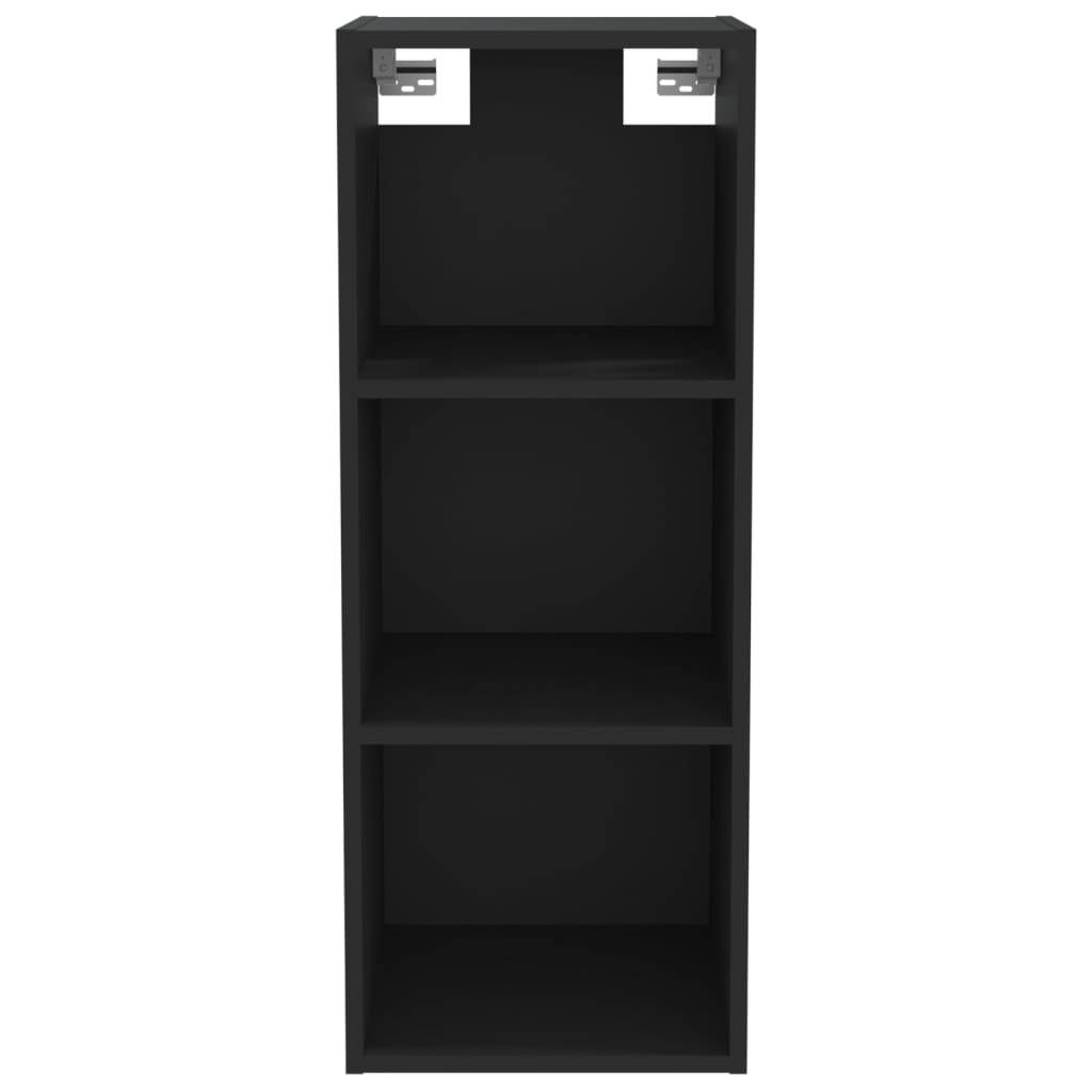 vidaXL Wall Cabinet Black 13.6"x12.8"x35.4" Engineered Wood