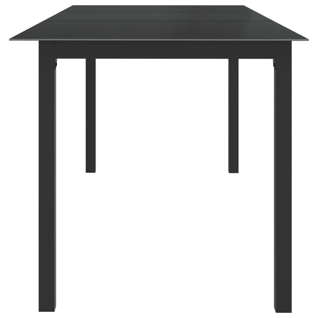 vidaXL Patio Table Black 74.8"x35.4"x29.1" Aluminum and Glass