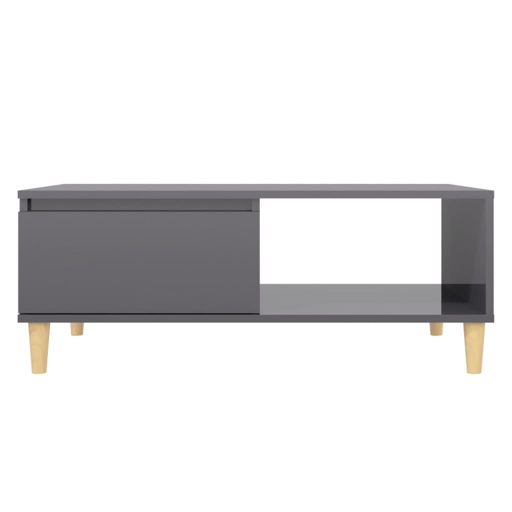 vidaXL Coffee Table High Gloss Gray 35.4"x23.6"x13.8" Engineered Wood