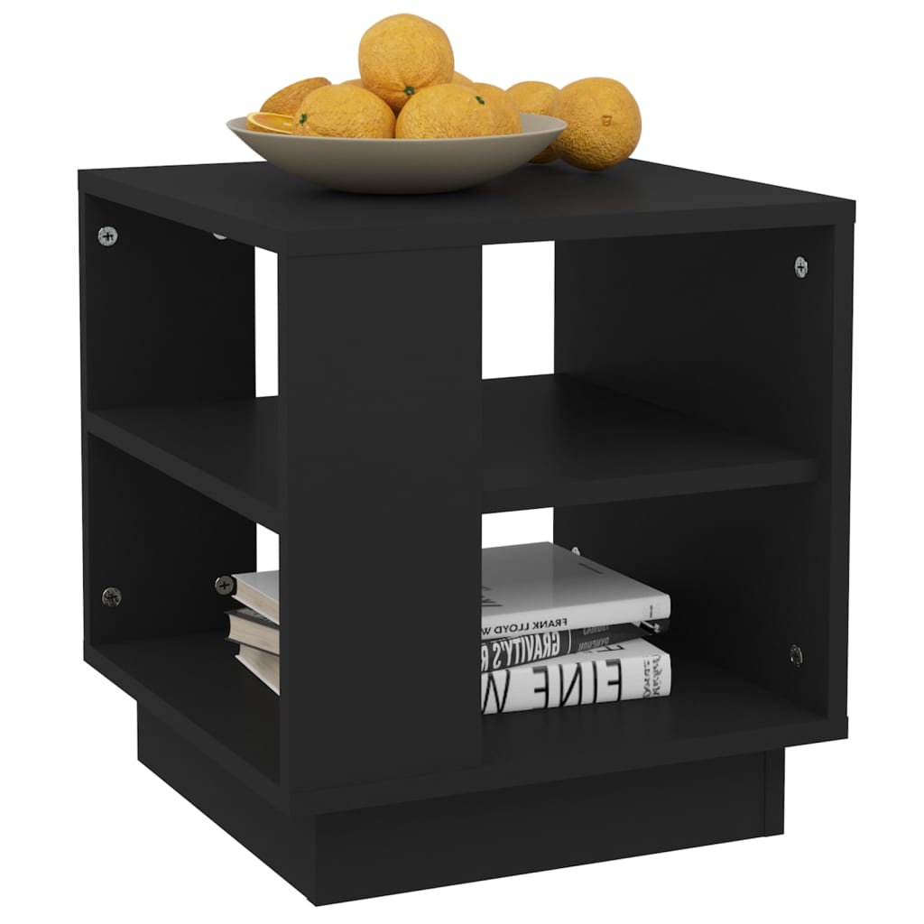 vidaXL Coffee Table Black 15.7"x15.7"x16.9" Engineered Wood