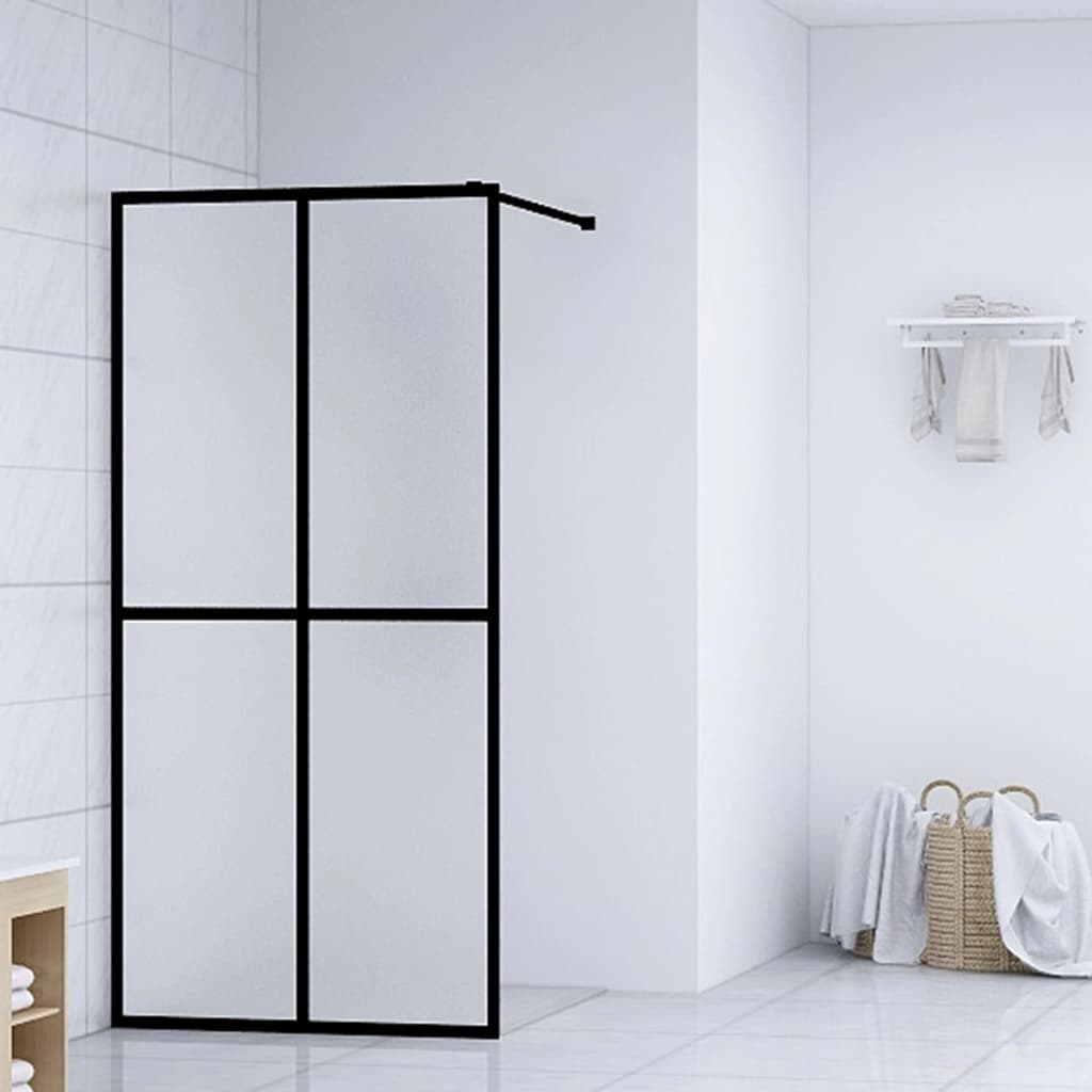 vidaXL Walk-in Shower Screen Frosted Tempered Glass 35.4"x76.8"