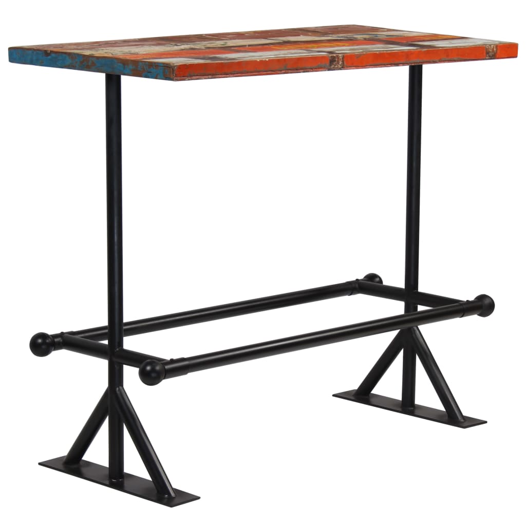 vidaXL Bar Table Solid Reclaimed Wood Multicolor 47.2"x23.6"x42.1"