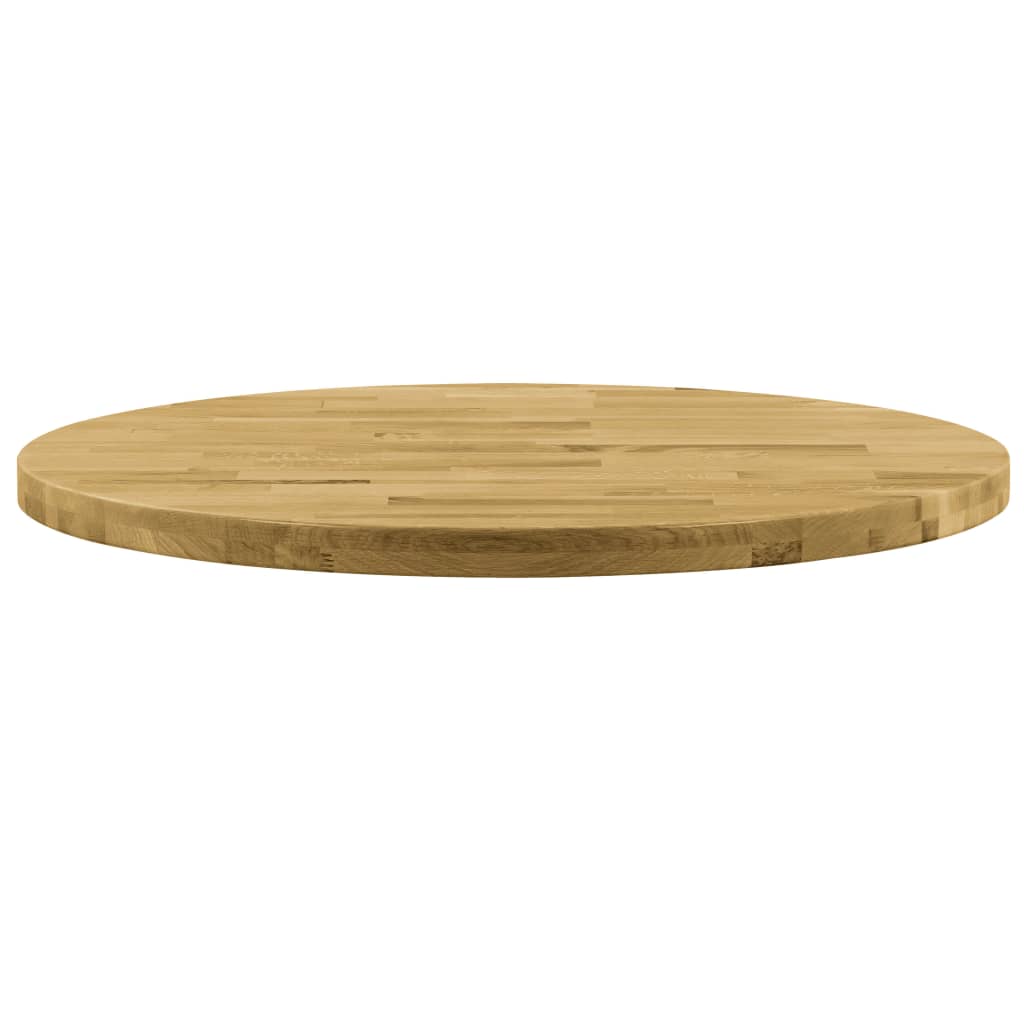 vidaXL Table Top Solid Oak Wood Round 1.7" 19.7"