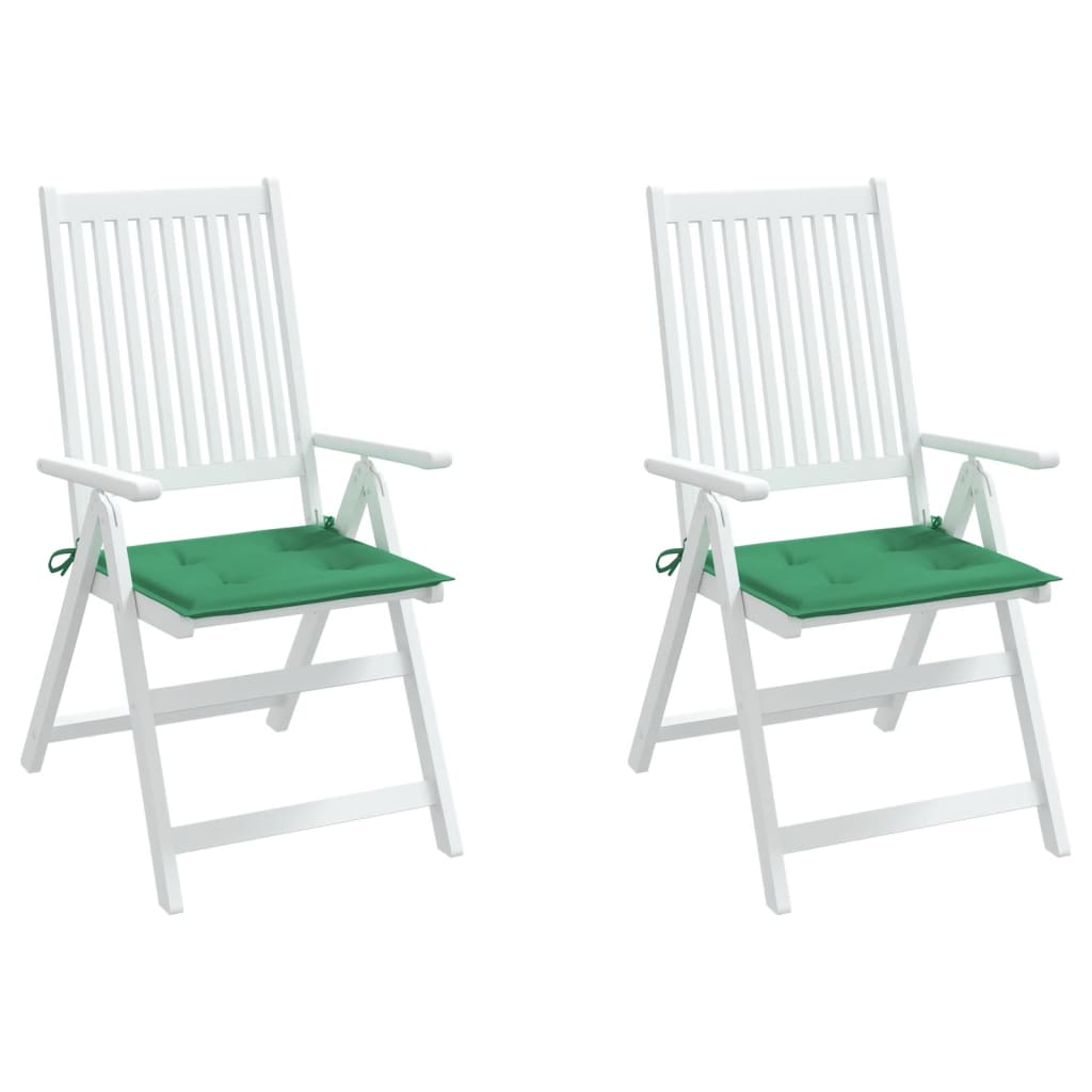 vidaXL Garden Chair Cushions 2 pcs Green 19.7"x19.7"x1.2" Oxford Fabric