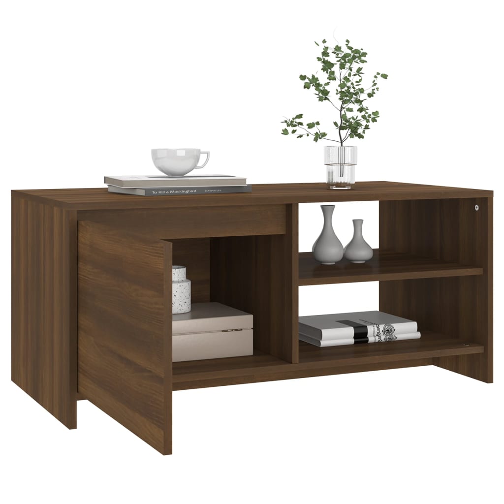 vidaXL Coffee Table Brown Oak 40.2"x19.7"x17.7" Engineered Wood