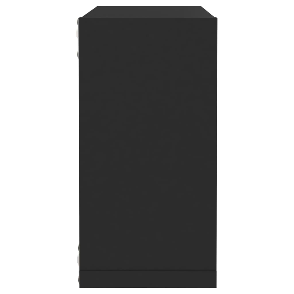 vidaXL Wall Cube Shelves 6 pcs Black 11.8"x5.9"x11.8"
