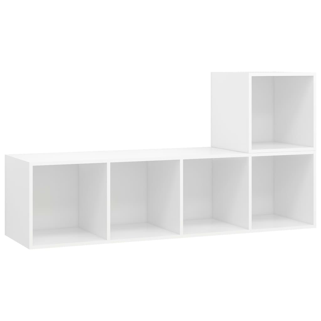 vidaXL 2 Piece TV Stand Set White Engineered Wood