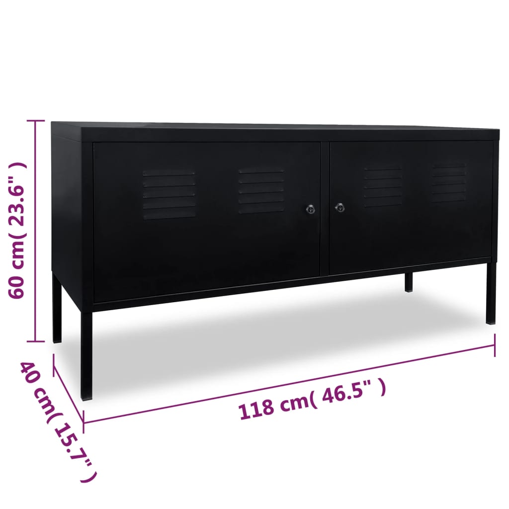 vidaXL TV Stand 46.5"x15.7"x23.6" Black