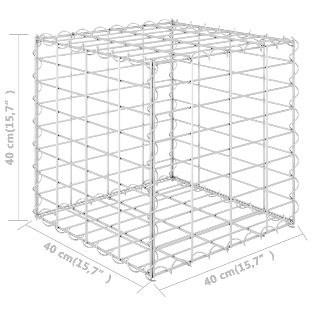 vidaXL Cube Gabion Raised Bed Steel Wire 15.7"x15.7"x15.7"