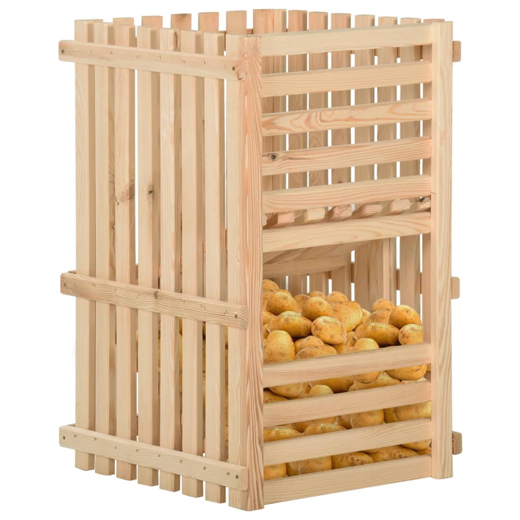 vidaXL Potato Box 19.7"x19.7"x31.5" Solid Wood Pine