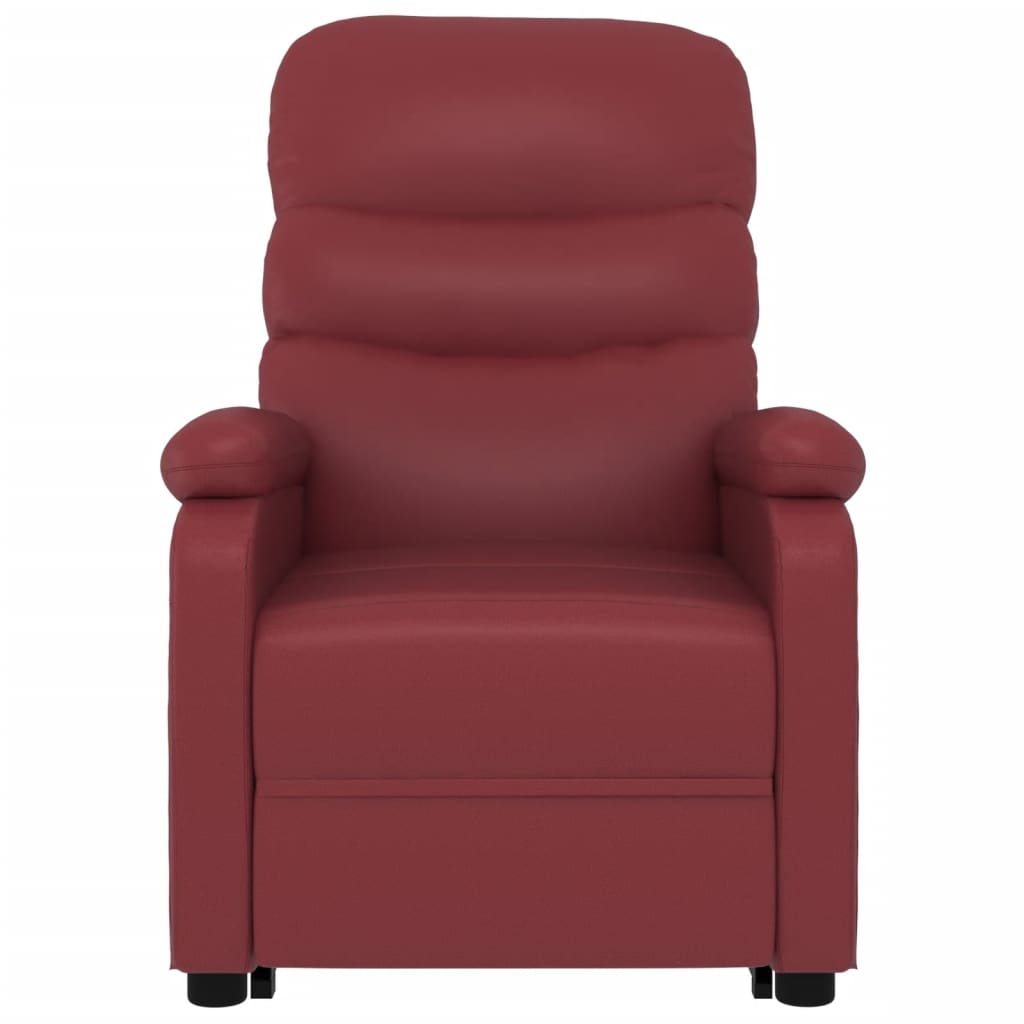 vidaXL Stand-up Massage Recliner Wine Red Faux Leather
