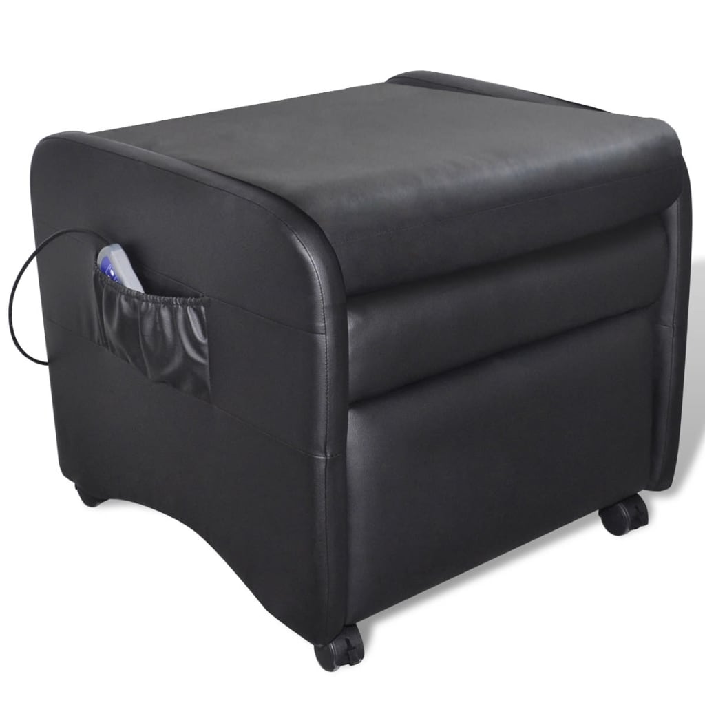 vidaXL Folding Massage Chair Black Faux Leather