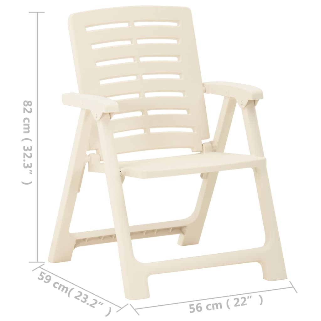 vidaXL Patio Chairs 4 pcs Plastic White
