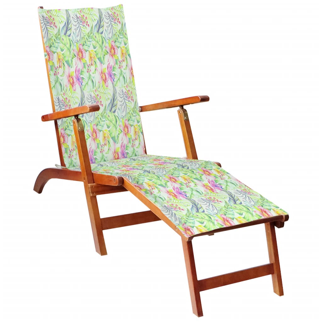 vidaXL Deck Chair Cushion Leaf Pattern (29.5"+41.3")x19.7"x1.2"