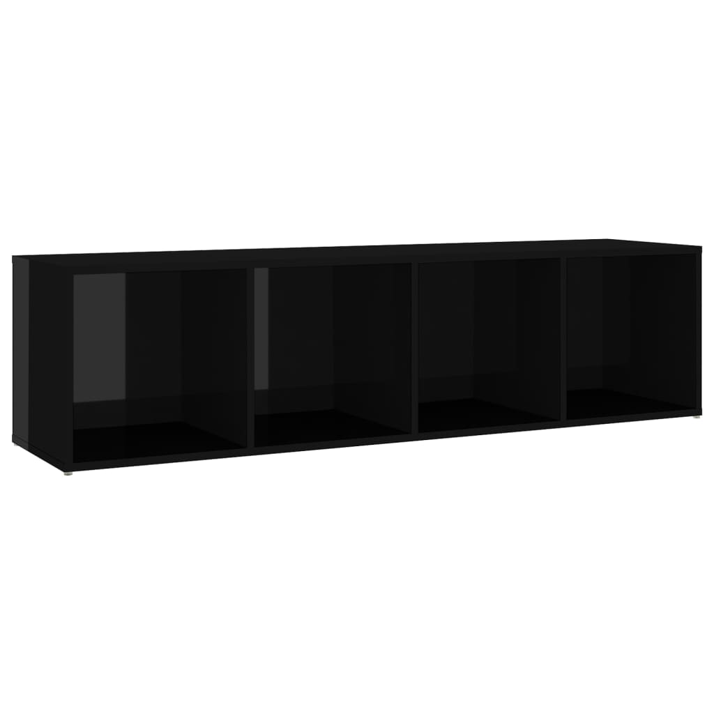 vidaXL TV Cabinet High Gloss Black 56.1"x13.8"x14.4" Chipboard