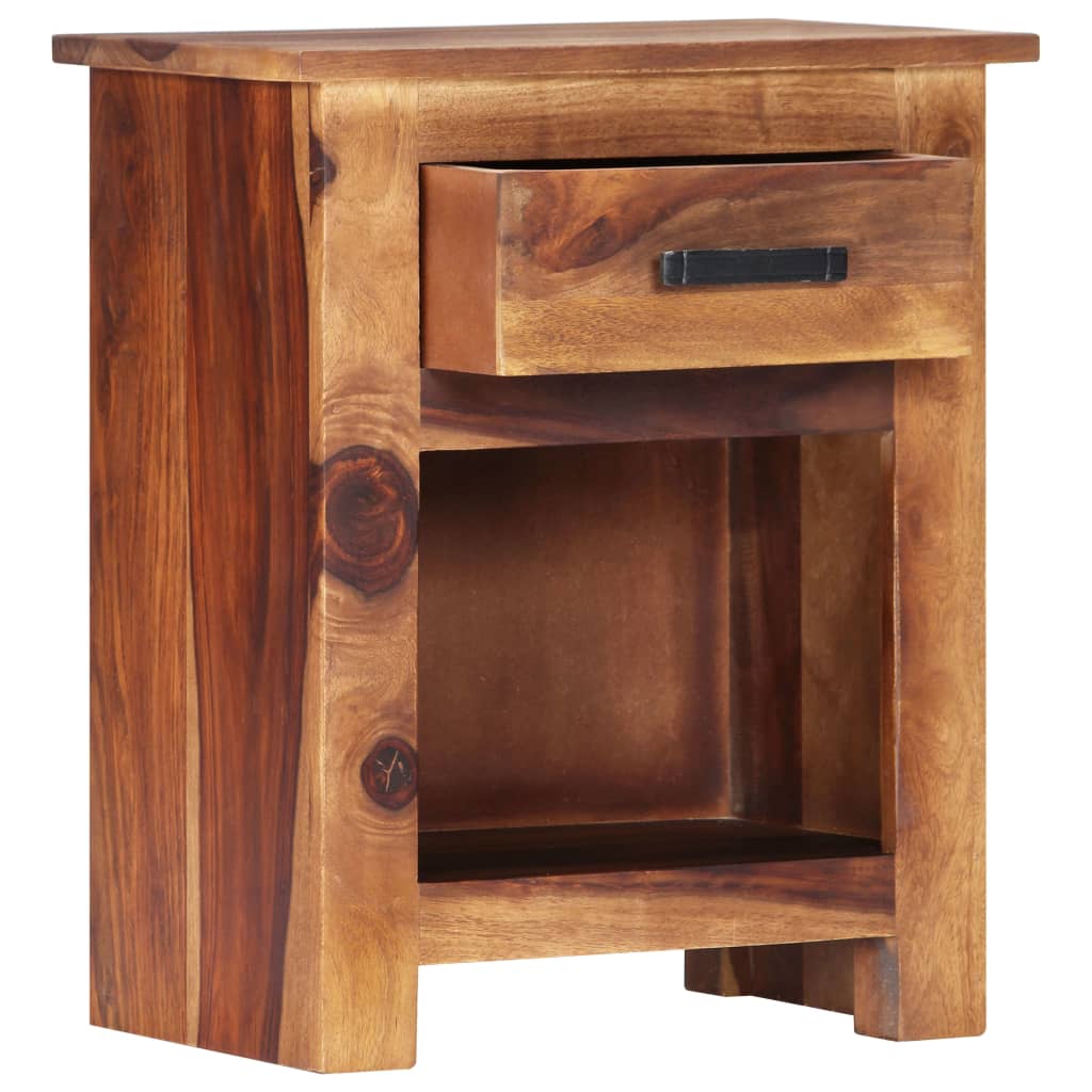 vidaXL Nightstand 15.7"x11.8"x19.6" Solid Sheesham Wood