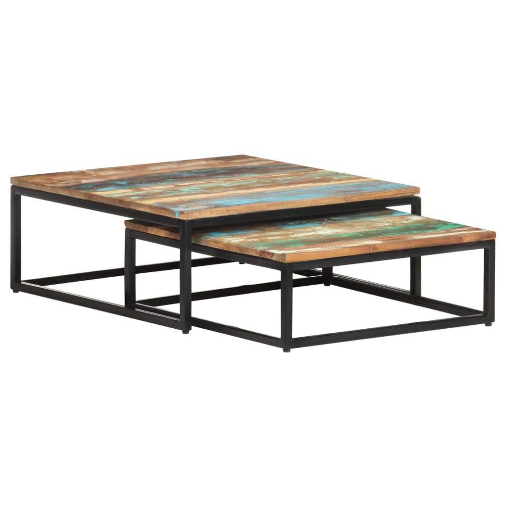 vidaXL Nesting Coffee Tables 2 pcs Solid Reclaimed Wood