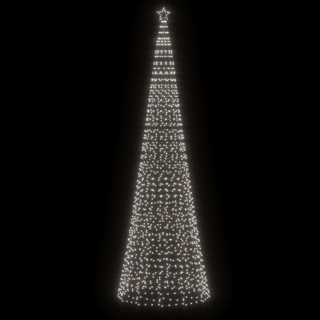 vidaXL Christmas Tree Light with Spikes 1554 LEDs Cold White 196.9"
