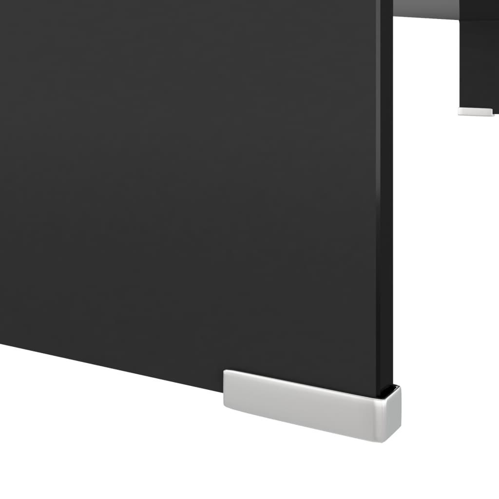vidaXL TV Stand/Monitor Riser Glass Black 39.4"x11.8"x5.1"