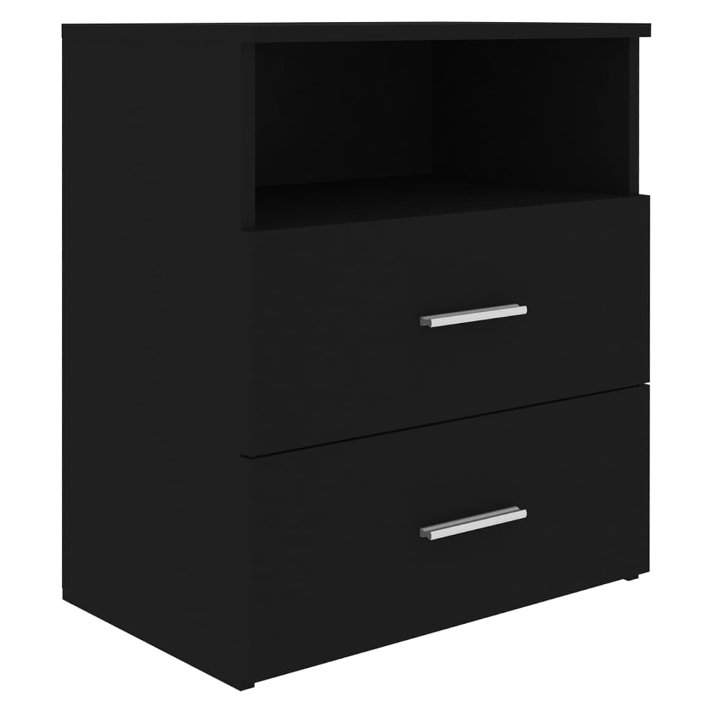 vidaXL Bed Cabinets 2 pcs Black 19.7"x12.6"x23.6"