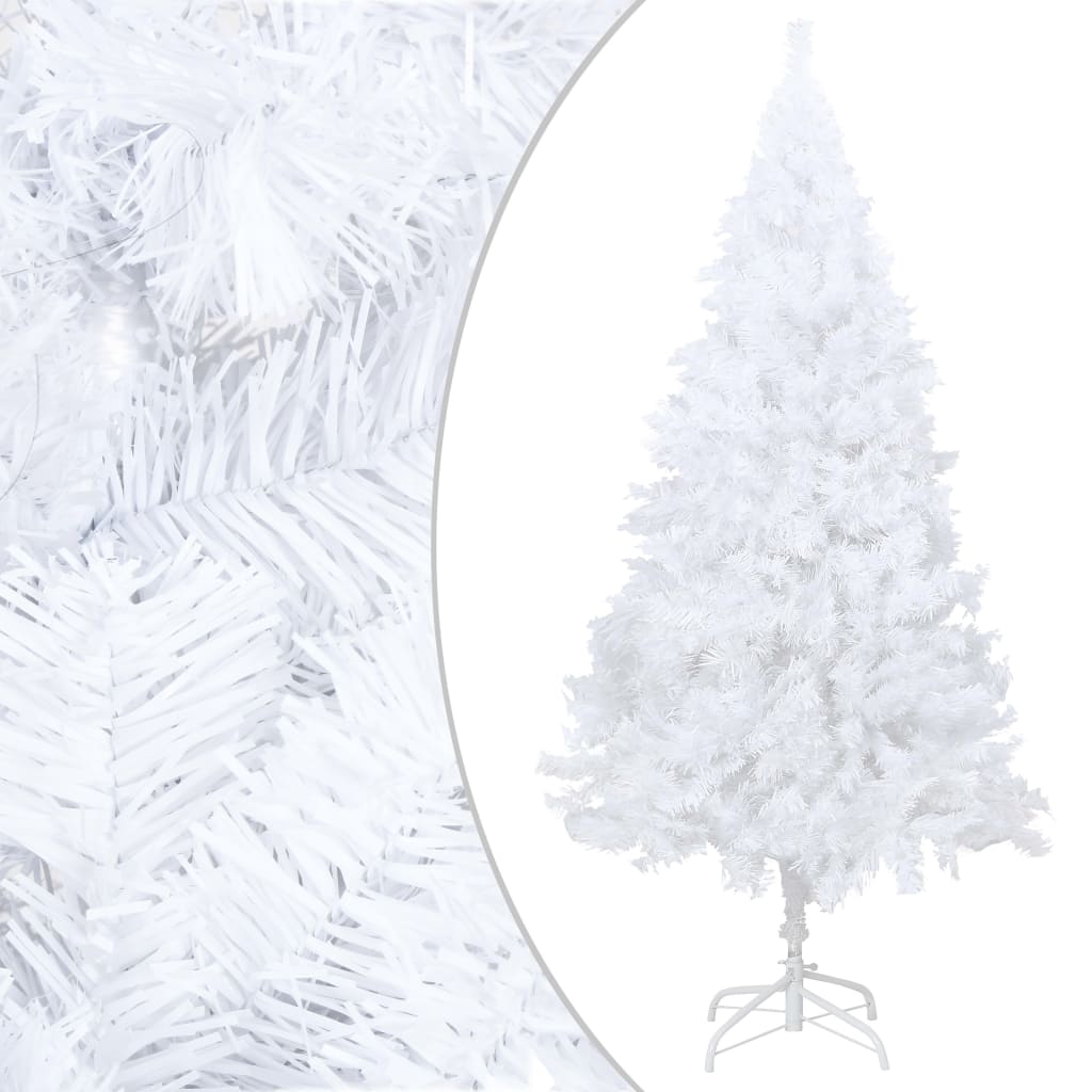 vidaXL Artificial Pre-lit Christmas Tree with Ball Set White 70.9" PVC