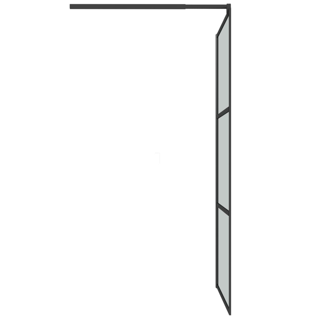 vidaXL Walk-in Shower Wall 45.3"x76.8" Dark ESG Glass Black