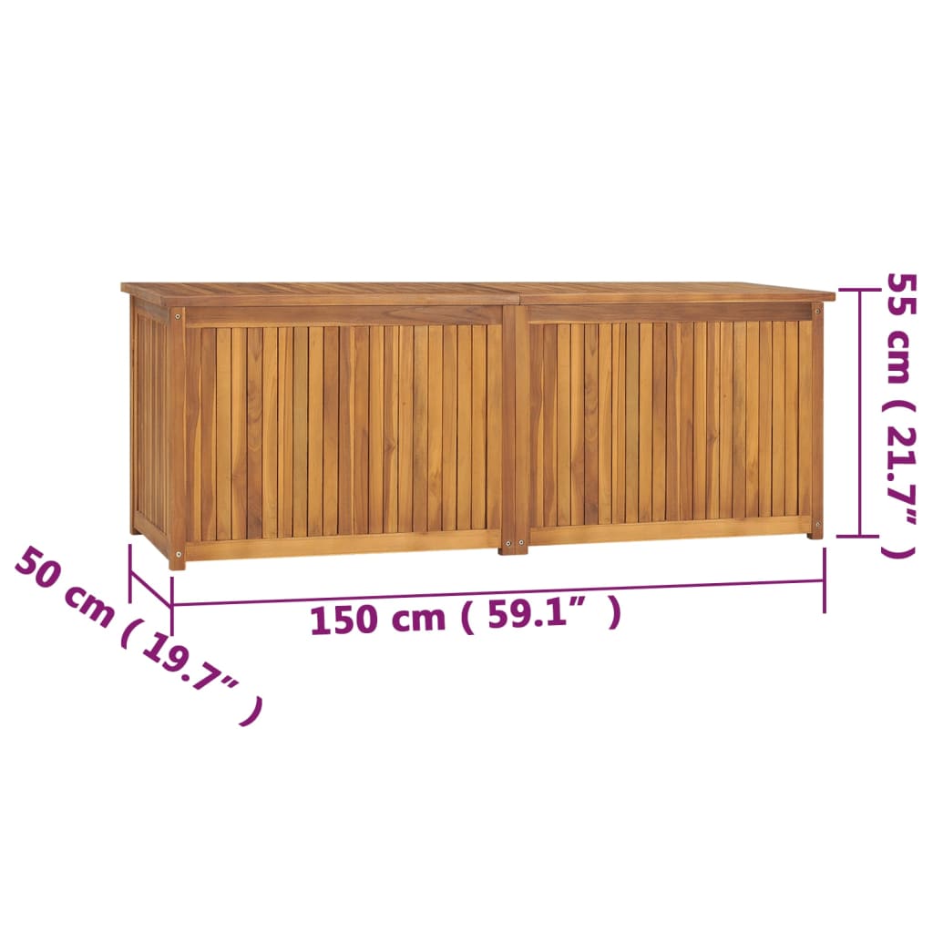 vidaXL Patio Box 59.1"x19.7"x21.7" Solid Wood Teak