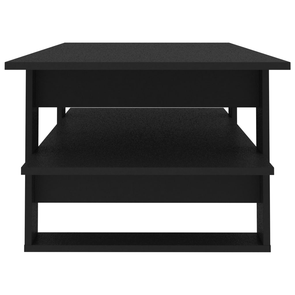 vidaXL Coffee Table Black 43.3"x21.7"x16.5" Engineered Wood