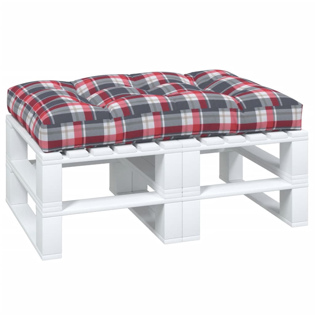 vidaXL Pallet Cushion Red Check Pattern 47.2"x31.5"x4.7" Fabric