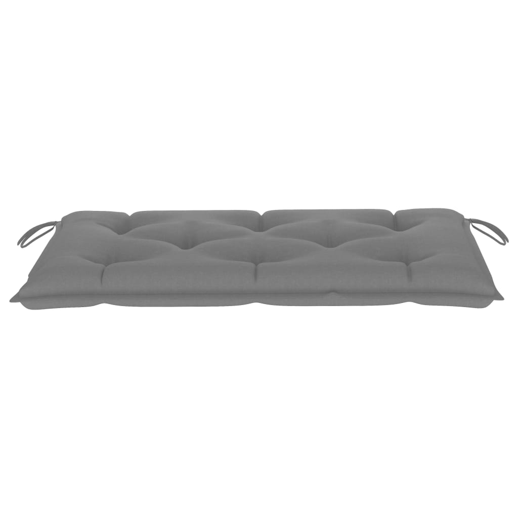 vidaXL Patio Bench with Gray Cushion 44.1" Solid Teak Wood