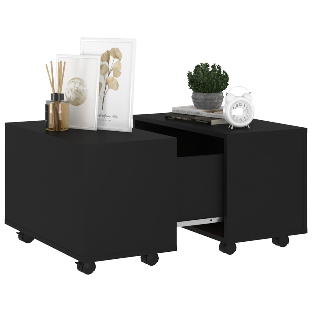 vidaXL Coffee Table Black 23.6"x23.6"x15" Engineered Wood