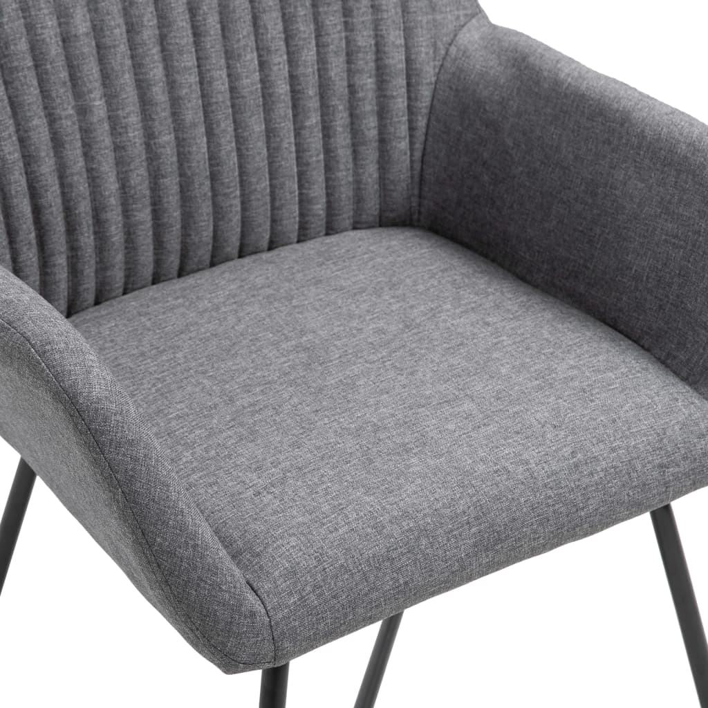 vidaXL Dining Chairs 2 pcs Dark Gray Fabric