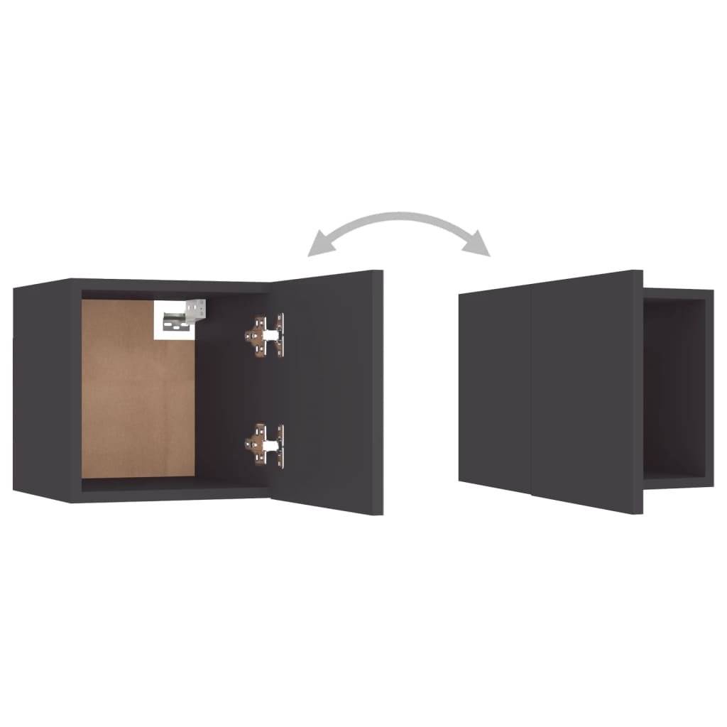 vidaXL Bedside Cabinets 2 pcs Gray 12"x11.8"x11.8" Engineered Wood