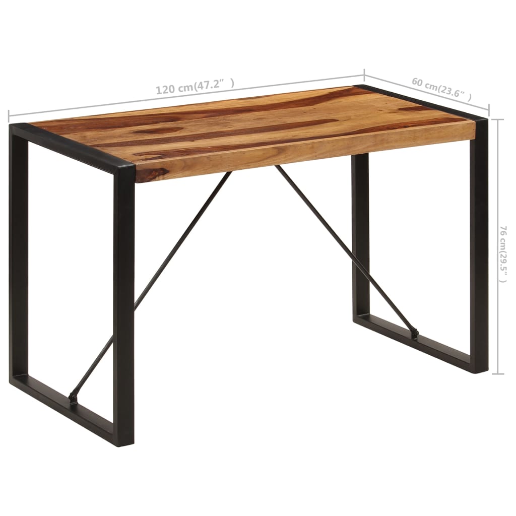 vidaXL Dining Table 47.2"x23.6"x29.9" Solid Sheesham Wood