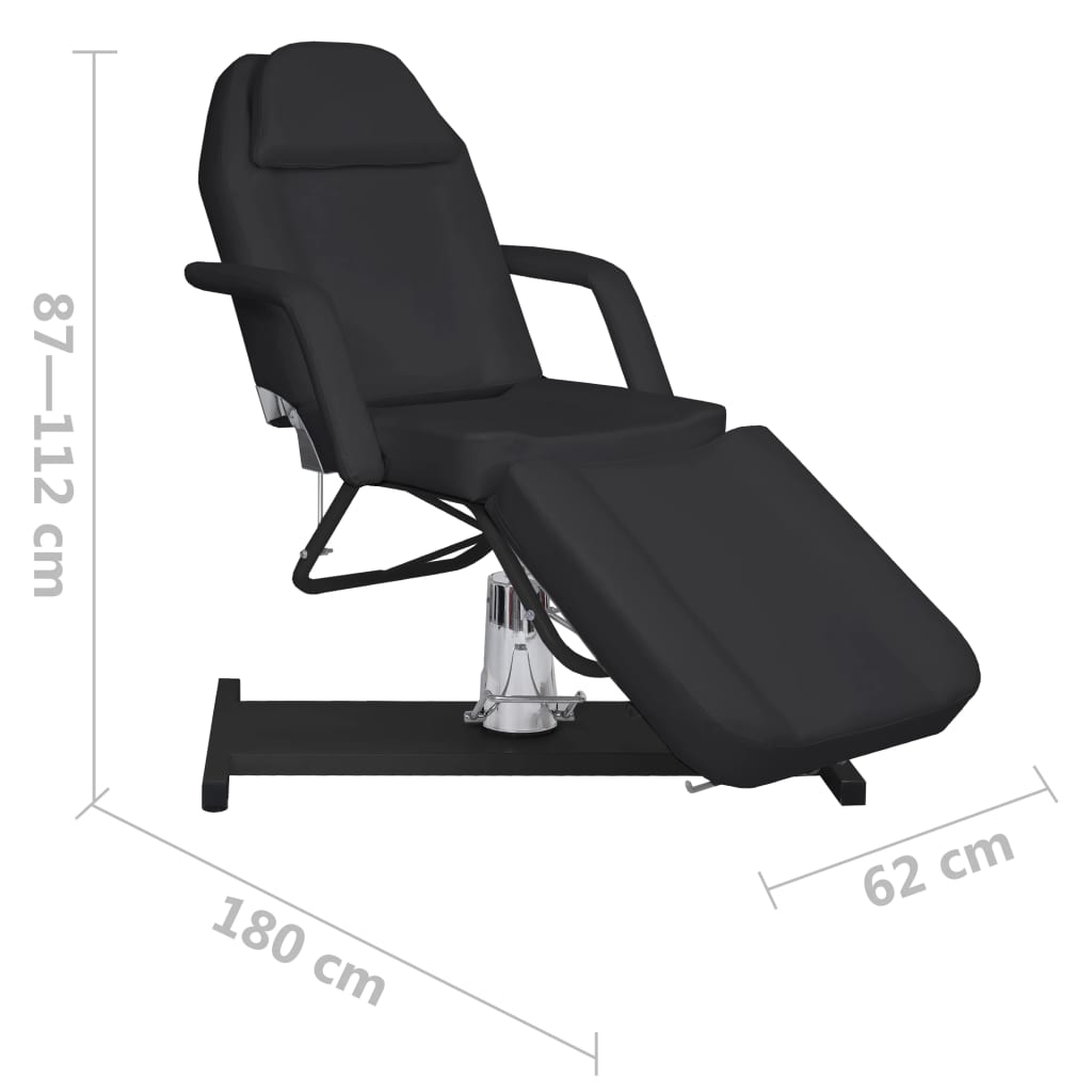 vidaXL Massage Table Black 70.9"x24.4"x(34.3"-44.1")