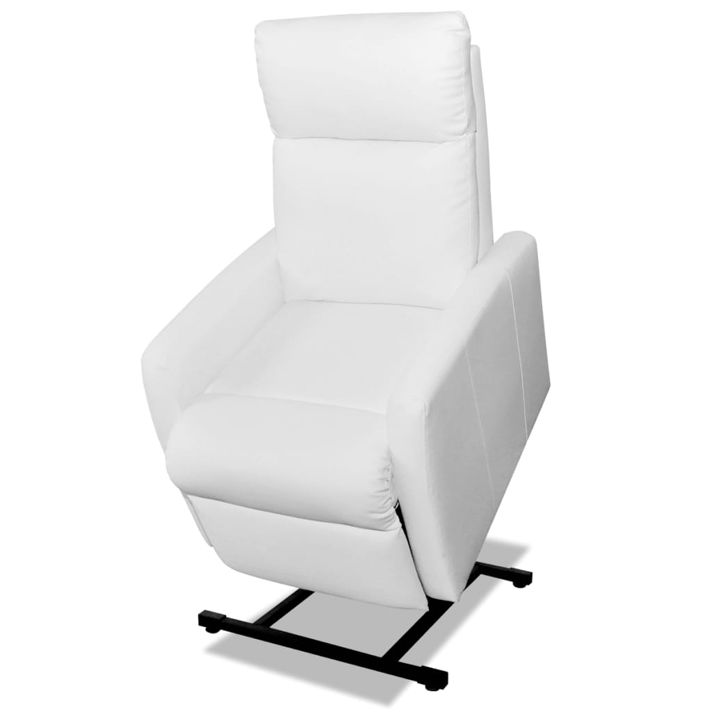vidaXL TV Recliner Chair White Faux Leather