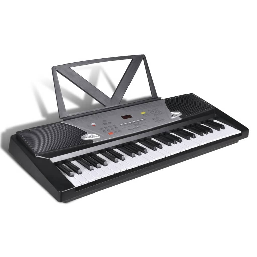 Digital Keyboard 54-Tasten E-Piano 100 Sounds & Rhythmen Set Schule silber 