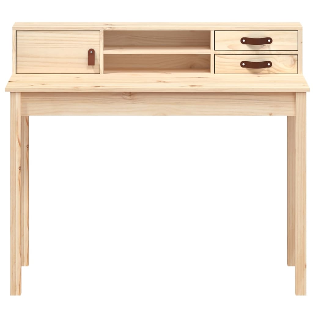 vidaXL Desk 43.3"x19.7"x36.6" Solid Wood Pine