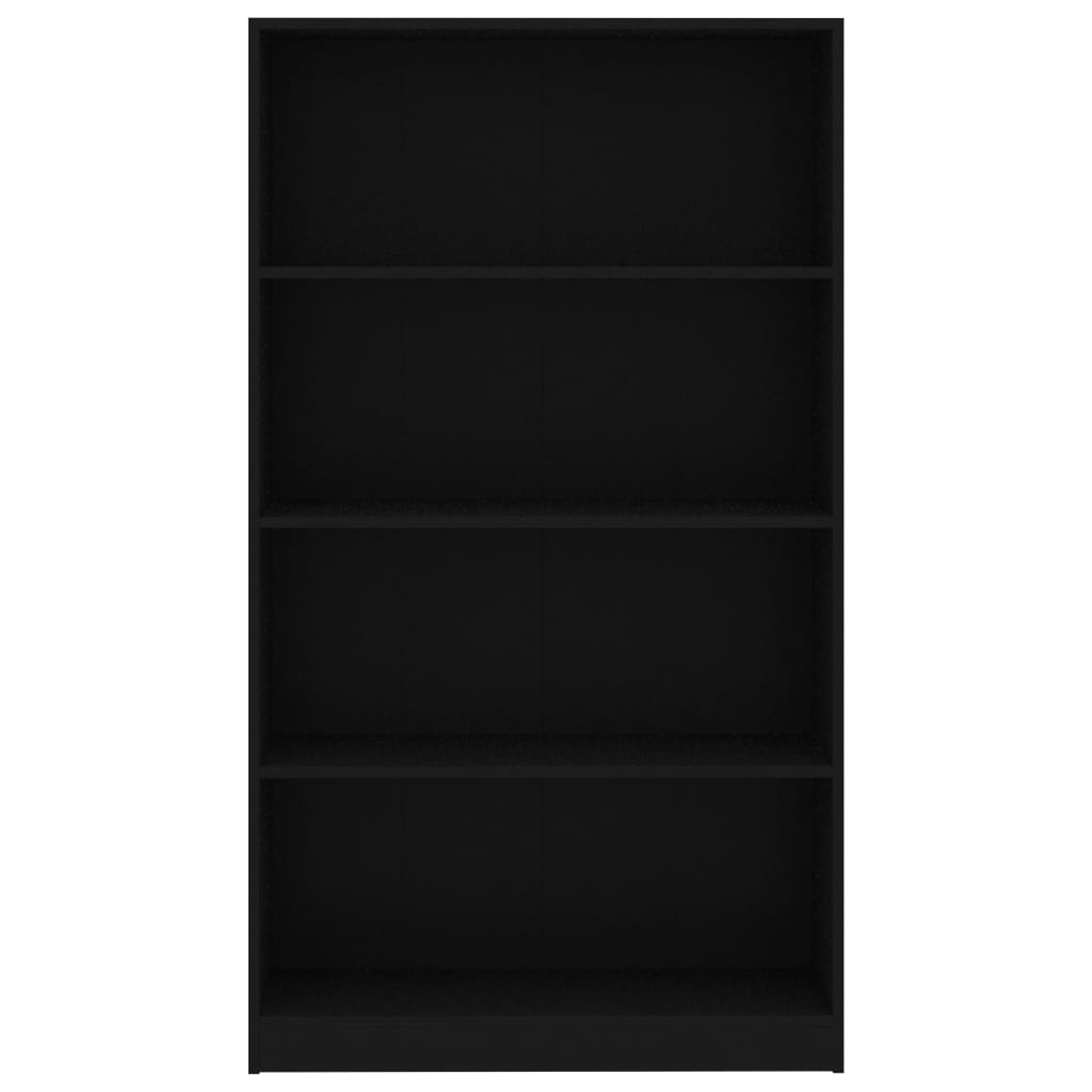 vidaXL 4-Tier Book Cabinet Black 31.5"x9.4"x55.9" Engineered Wood