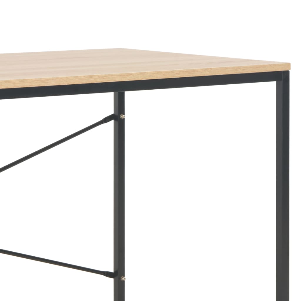 vidaXL Computer Desk Black and Oak 47.2"x23.6"x27.6"