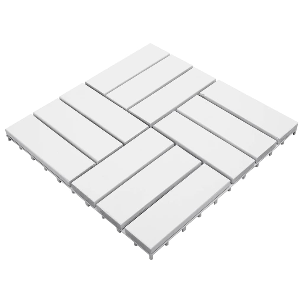 vidaXL Decking Tiles 30 pcs White 11.8"x11.8" Solid Wood Acacia