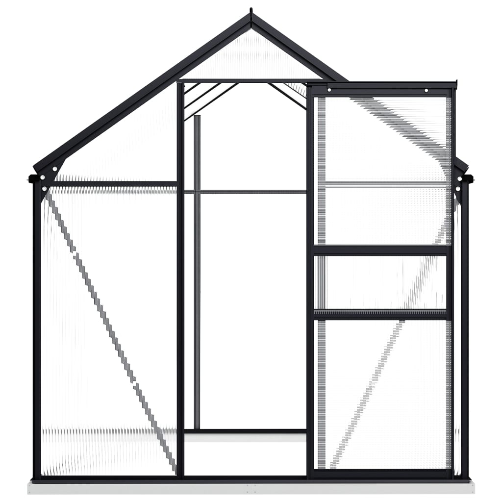 vidaXL Greenhouse with Base Frame Anthracite Aluminum 38.9 ft²