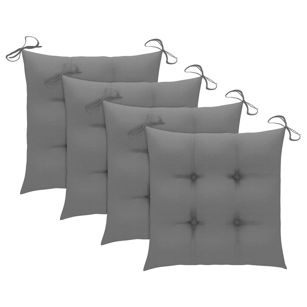 vidaXL 5 Piece Folding Patio Dining Set with Cushions Bamboo