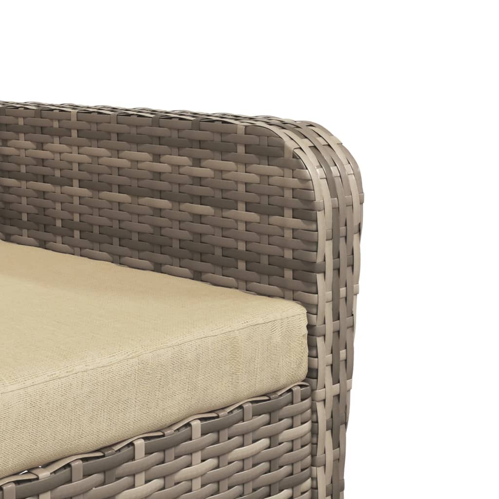 vidaXL Patio Chair with Footstool Light Brown Poly Rattan