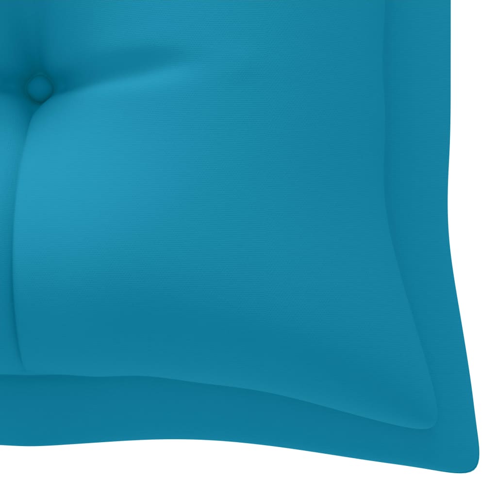 vidaXL Patio Bench with Light Blue Cushion 68.9" Solid Teak Wood