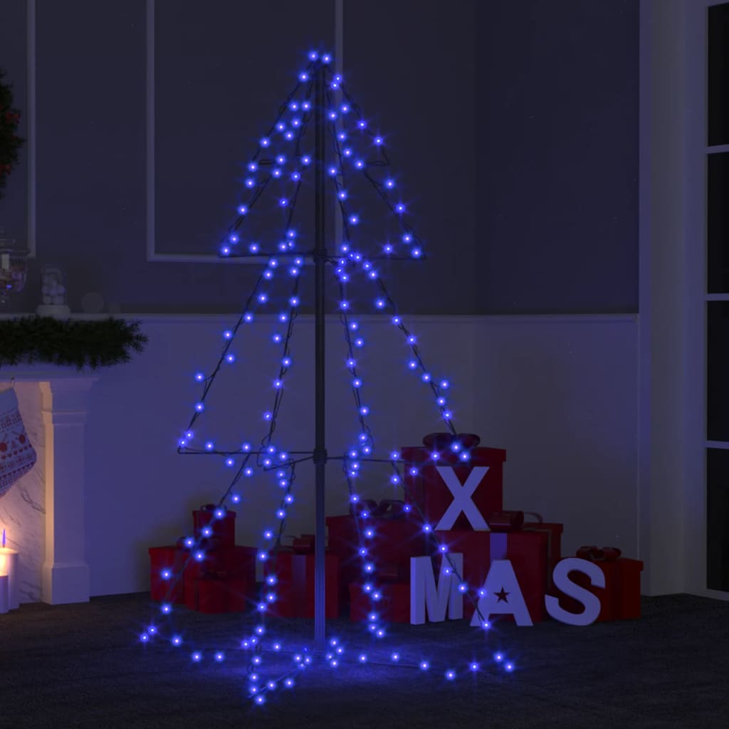 vidaXL Christmas Cone Tree 160 LEDs Indoor and Outdoor 3x4 ft