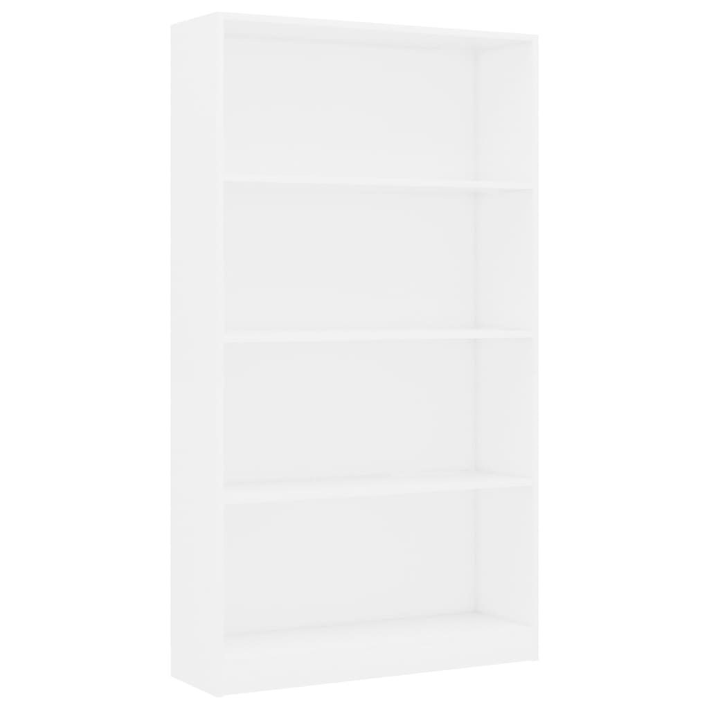 vidaXL 4-Tier Book Cabinet White 31.5"x9.4"x55.9" Chipboard